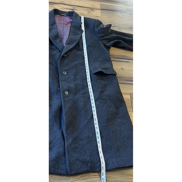 Vintage Di Silvio Cashmere Blend Overcoat Gray Italian Fabric Mens 50R Coat - Picture 7 of 16